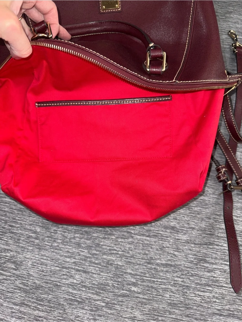 Dooney & Bourke Sydney Burgundy Saffiano Dome Satchel